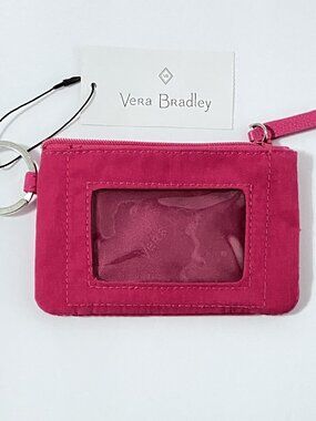 Vera Bradley Zip ID Case Wallet Cash Purse in Fuchsia NWT
